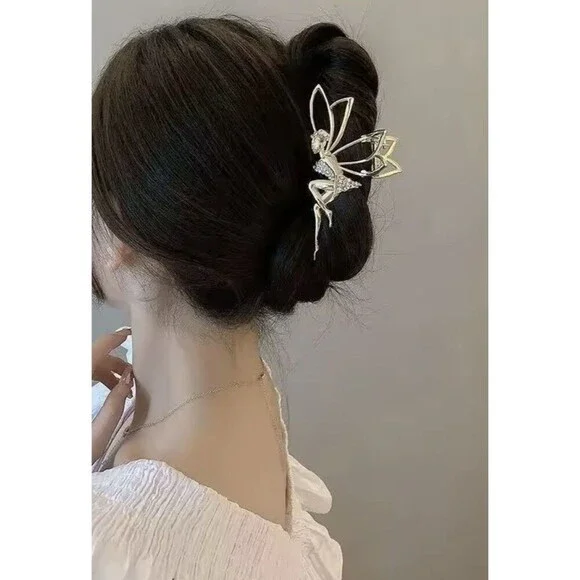 Fairy Hair Claw Clip Womens Gold Tone Elegant Daily/Party Use USA FairyCore Glam - Picture 2 of 5